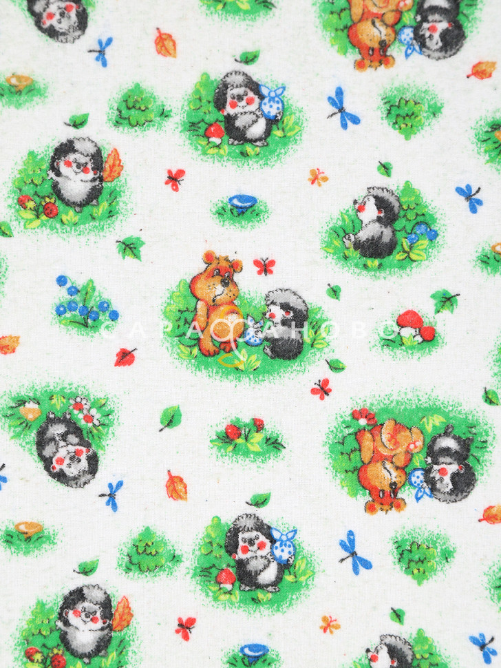 Ткань Фланель 90 см 175 гр №136-1П б/з Ежи