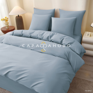 Ткань Поплин 220 см 115 гр однотонный рис Голубой графит