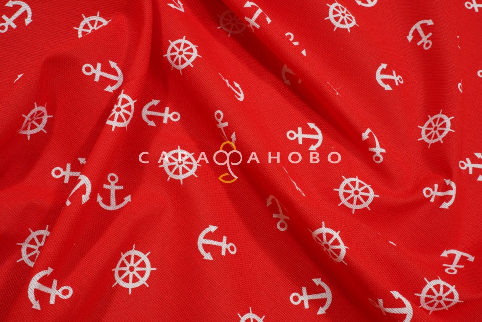 Ткань Рогожка 150 см 150 гр рис №639-2 Якоря