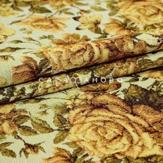 Гобеленовая ткань 175 см. Рис Жёлтые розы 2345