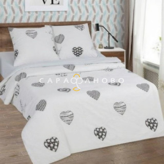 Ткань поплин 220 см "Про любовь" рис 11583-1