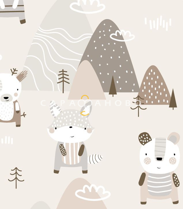 Ткань Поплин 150 см 105 гр рис Лес 7799/1