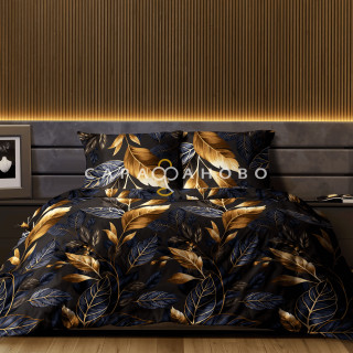 Бязь Премиум 220 см 142 гр наб рис 72091 вид 1 "Золотые листья" 