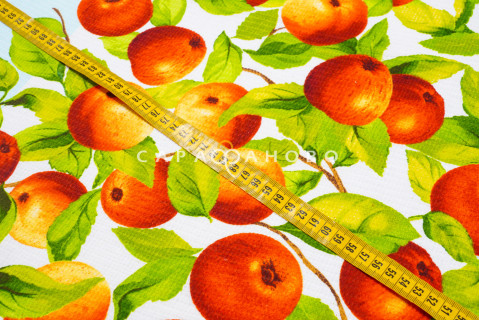 Ткань Полотно вафельное 50 см Яблочки рис 5616 вид 1