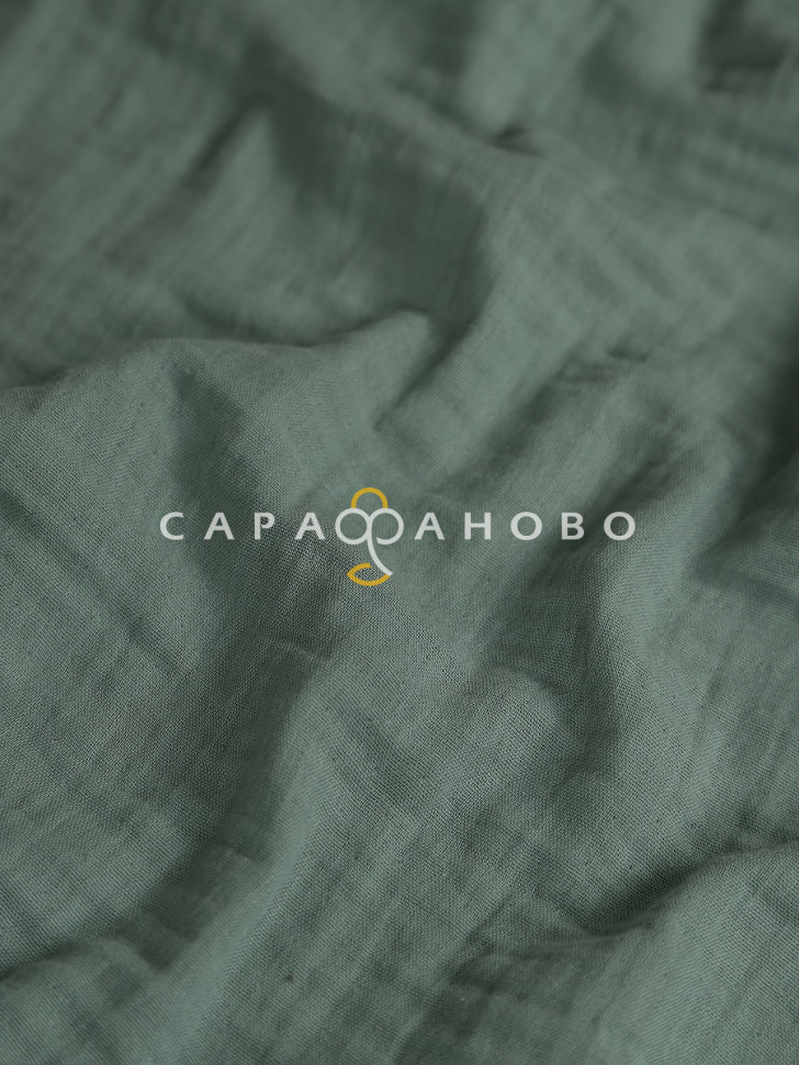 Ткань Муслин жатый 160 см. 120 гр. рис. гладкокрашеный полынь