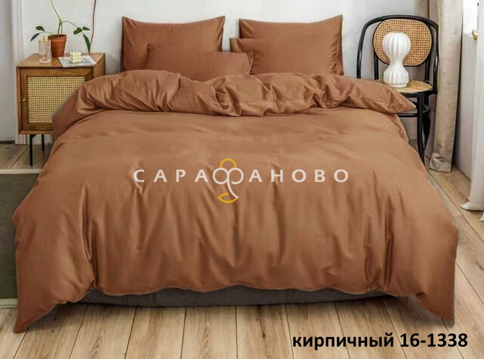 Ткань Полисатин (микрофибра) глк 220 см 80 гр диз 16-1338 кирпичный