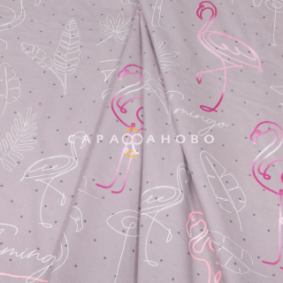 Ткань Поплин 220 см 115 гр фламинго 12943-1
