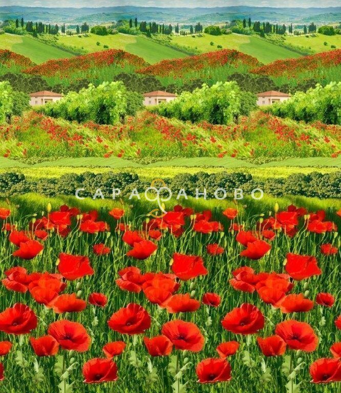 Ткань Бязь Комфорт 220 см рис 6504 вид 1 Цветущая альпика