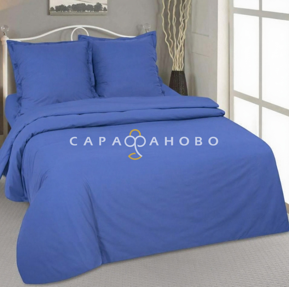 Ткань поплин 220 см Синий Актив гладкокрашенный рис. 70001-1