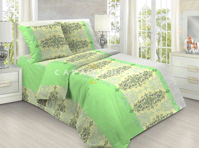 Ткань Бязь детская 150 см 120 гр рис Ампир 945-1 зеленый