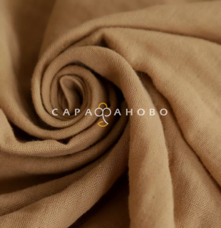 Ткань Муслин жатый 160 см. 120 гр. рис. гладкокрашеный песок