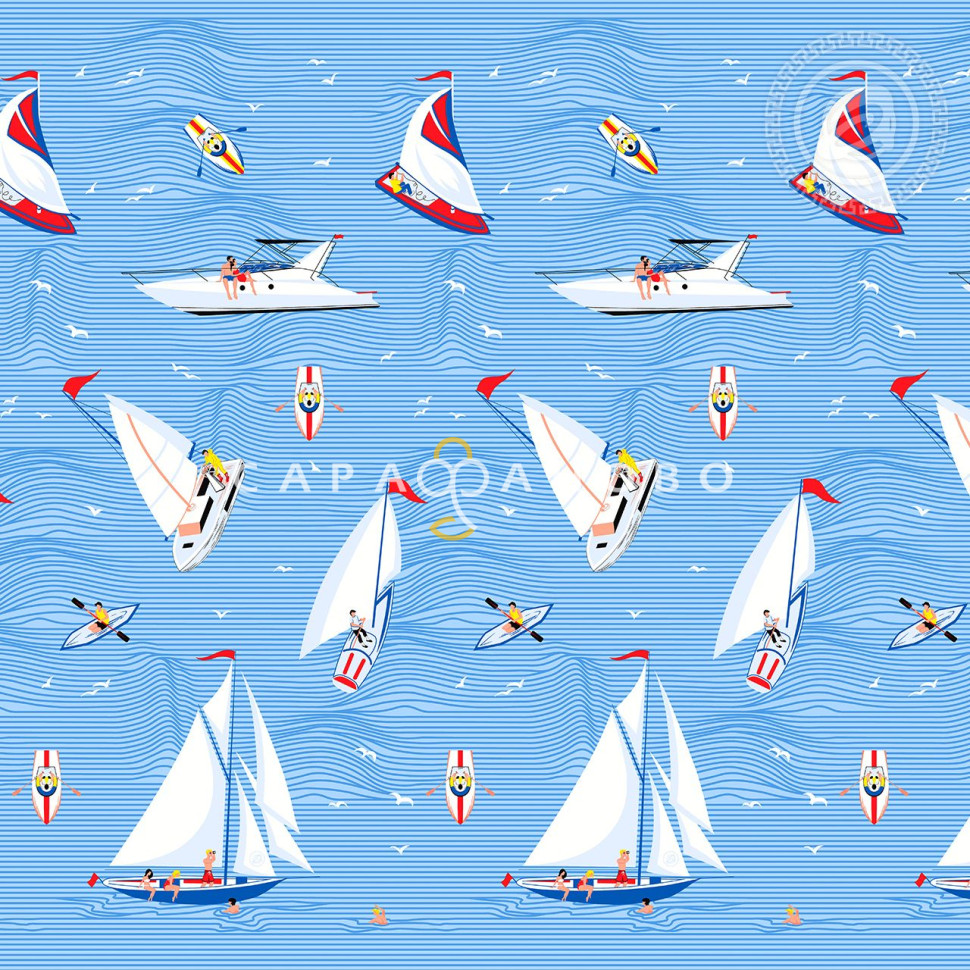 Ткань Вафельное полотно 150 см 170 гр рис Круиз 13490-1