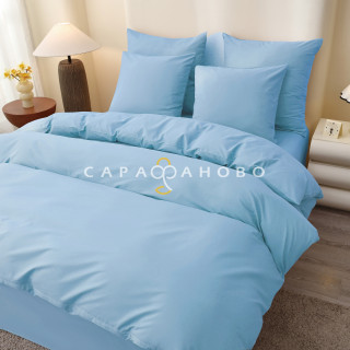 Ткань Поплин 220 см 115 гр однотонный рис Лазурный