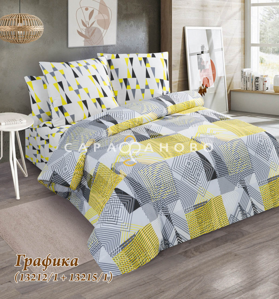 Ткань Бязь 220 см 120 гр рис Графика вид 1 (компаньон)