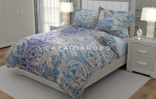 Ткань Сатин 220 см рис. 12713-1 Серебряные нити (основа)