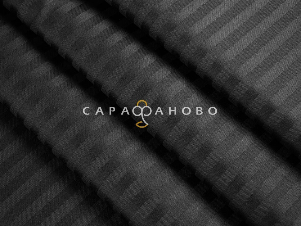 Ткань Страйп-сатин 240 см 1-1 Чёрный
