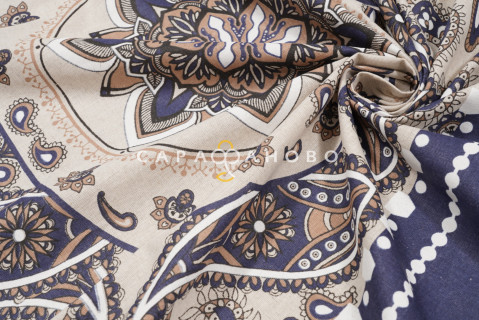 Ткань Полулён п/варёный 150 см рис Даймонд № 1635 