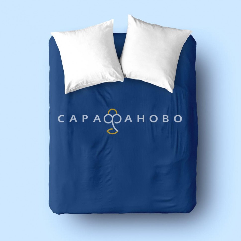 КПБ Простыня сатин Унисон 86251-6 синий АК