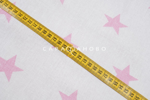 Ткань Бязь 150 см. звезды крупные розовый рис. 8130/32