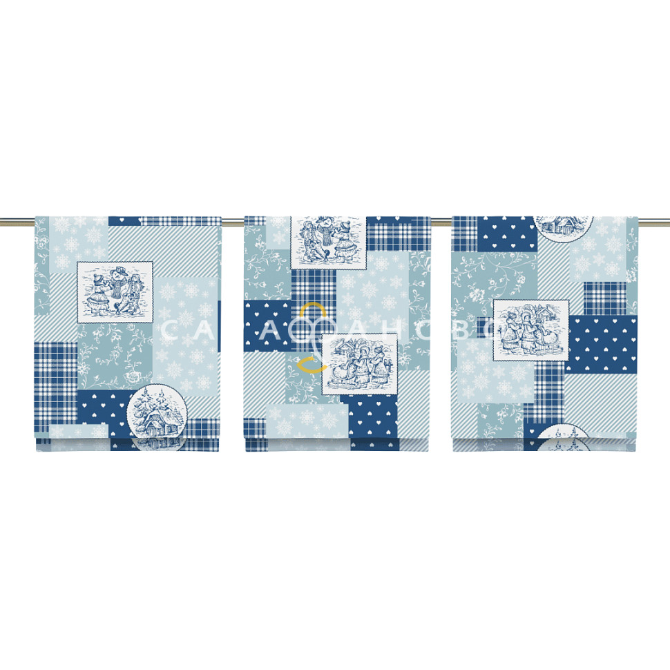 Ткань Полотно вафельное 150 см 150 гр рис 29393 вид 2 