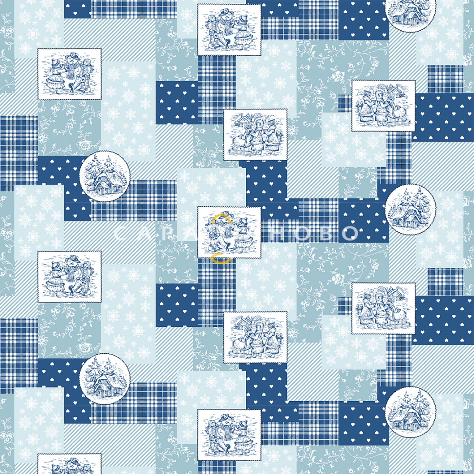 Ткань Полотно вафельное 150 см 150 гр рис 29393 вид 2 