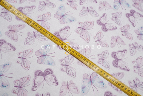 Ткань Перкаль 150 см "Бабочки" рис 8954 вид 1