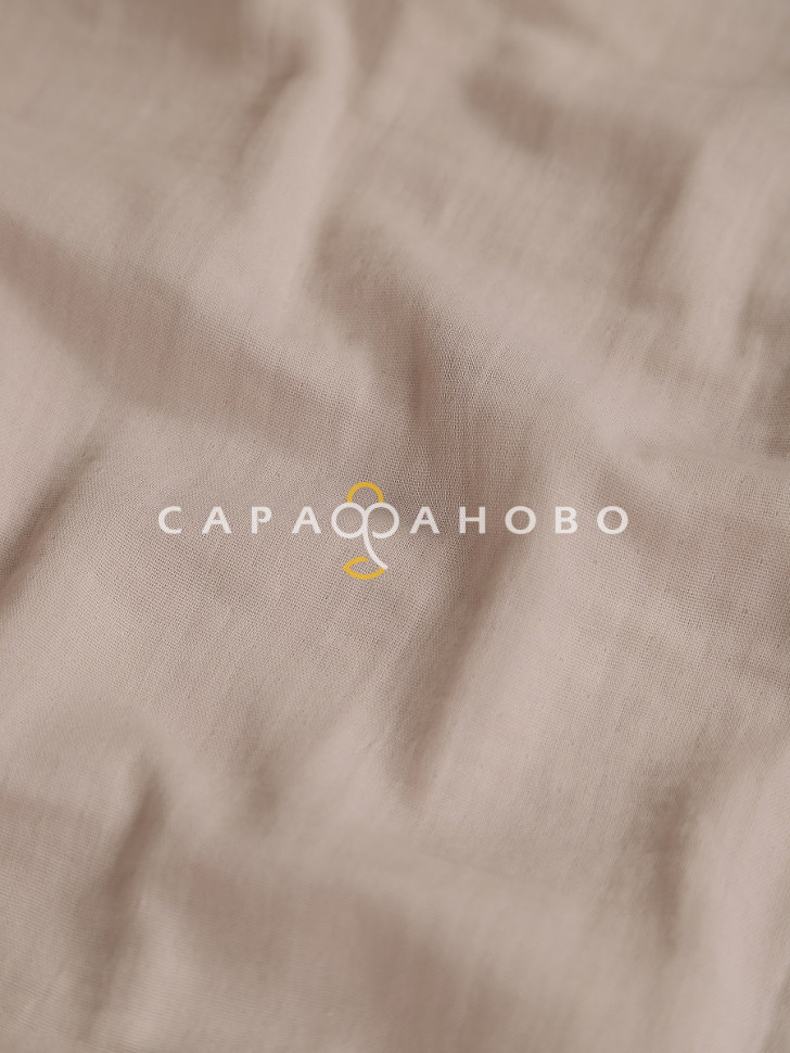 Ткань Муслин жатый 160 см. 120 гр. рис. гладкокрашеный Бежево-серый