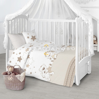 Ткань Перкаль Premium 150 См. рис Под звездами бежевый 8100/4 