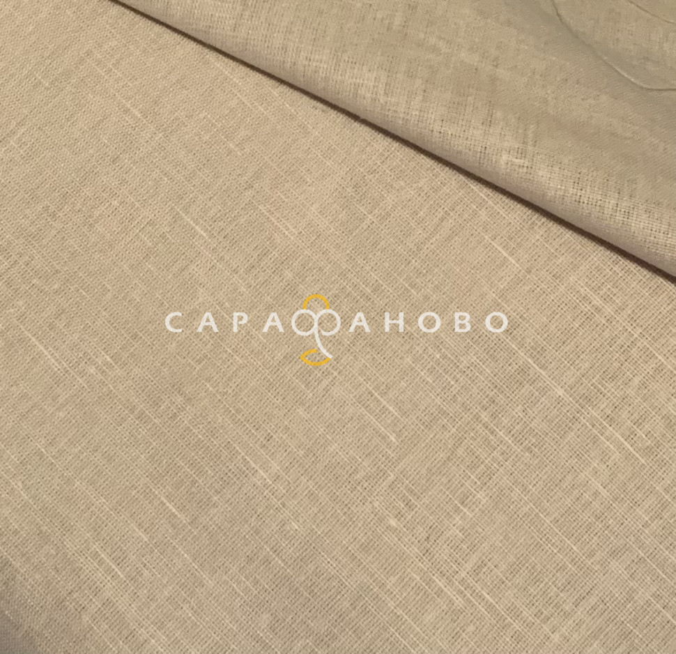 Ткань крашеная п/лён 240гр. ш. 150 см рис Миндаль 344