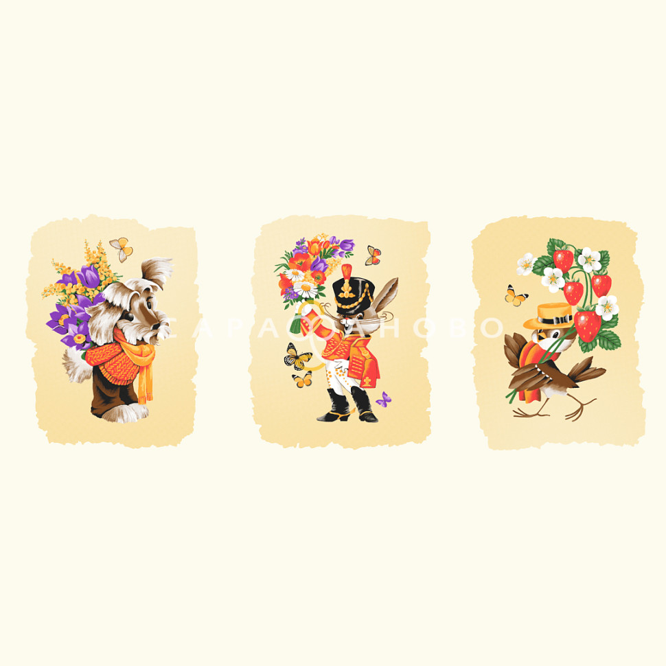 Ткань Полотно вафельное 150 см 150 гр рис 29356 вид 1 