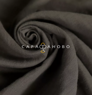 Ткань Муслин жатый 160 см. 120 гр. рис. гладкокрашеный серый