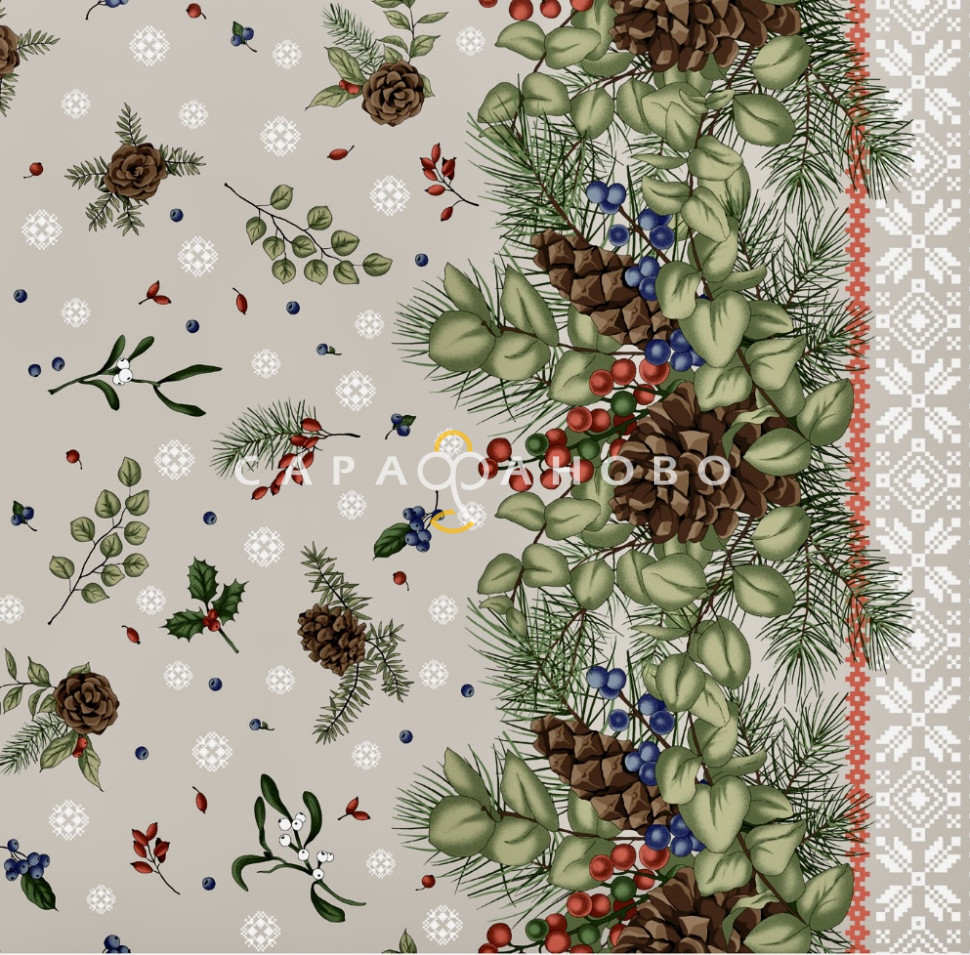 2-21 Ткань п/лён кисл.140гр. ш. 150 Шишки