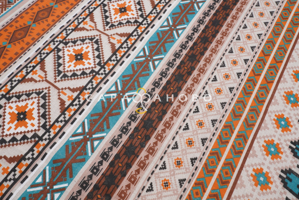 Ткань Полулён п/варёный 150 см рис Марокко (бохо-шик) № 1612