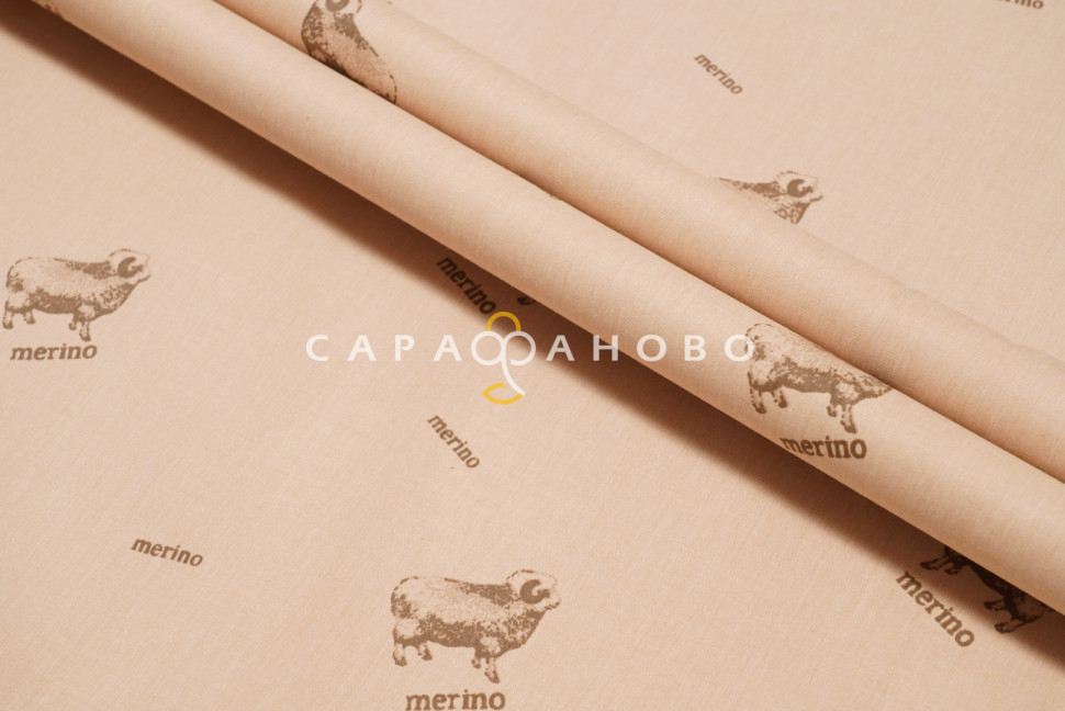 Ткань Тик смесовой 220 см набивной диз Merino 14-1118 GL M