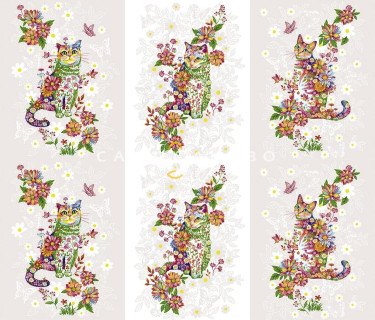 Ткань Рогожка 150 см 170 гр рис. Чудесный день 12870-1