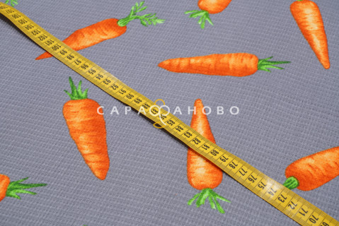 Ткань Полотно вафельное 50 см рис 29126 вид 3 "Морковки" На отрез