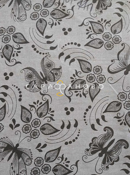 Рогожка набивная 150 см, 761-11 Бабочки 150 +/- 10 г/м2