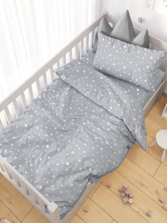 Ткань Поплин 150 см 105 гр рис. Звездочки серые 7747/2 