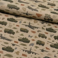 Ткань с рисунком Военной техники